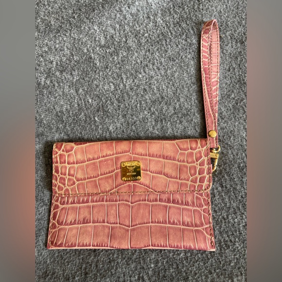 MCM Rare Powder Pink Croc-Embossed Leather Dome Satchel with crossbody strap - Picture 3 of 16